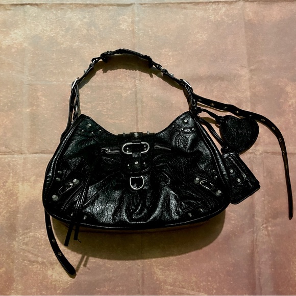 Studded Leather Hobo Shoulder Bag - Picture 9 of 13